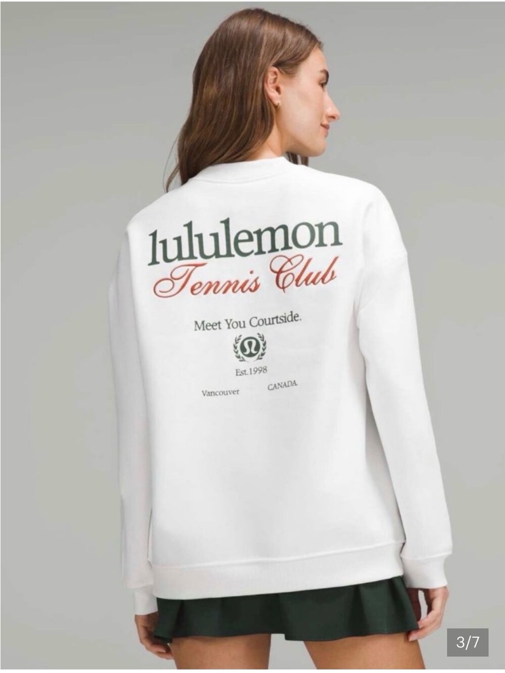 Lululemon Meet You Courtside Tennis Club White/Green/Red Sweatshirt